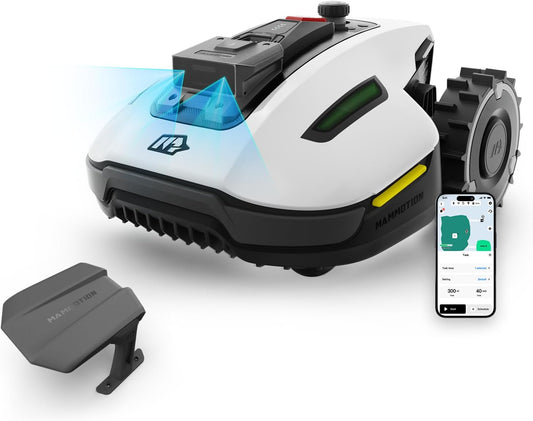 MAMMOTION YUKA Mini 500 Mähroboter ohne Begrenzungskabel, NetRTK+Vision, Keine RTK-Antenne erforderlich, Auto-Kartierung, Empf. 500m², mit 4G-Modul, 50% Steigung